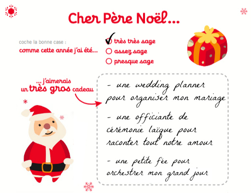 Commandez votre wedding planner au Père Noël !